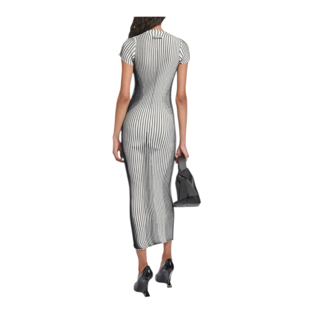 Jean Paul Gaultier Black and White Lurex Metallic Trompe L’oeil Body Knit Dress - Picture 9 of 14